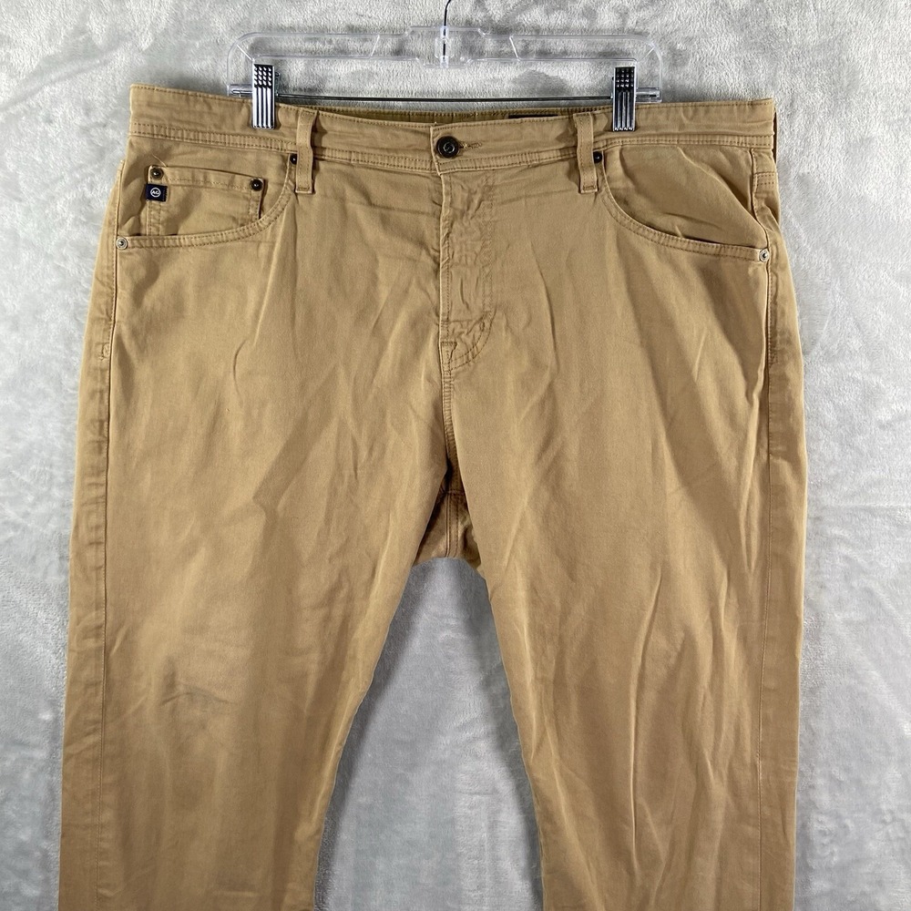 AG Adriano Goldschmied Pants mens 40x32 Everett Slim Straight Brown Chino Casual - Picture 2 of 16